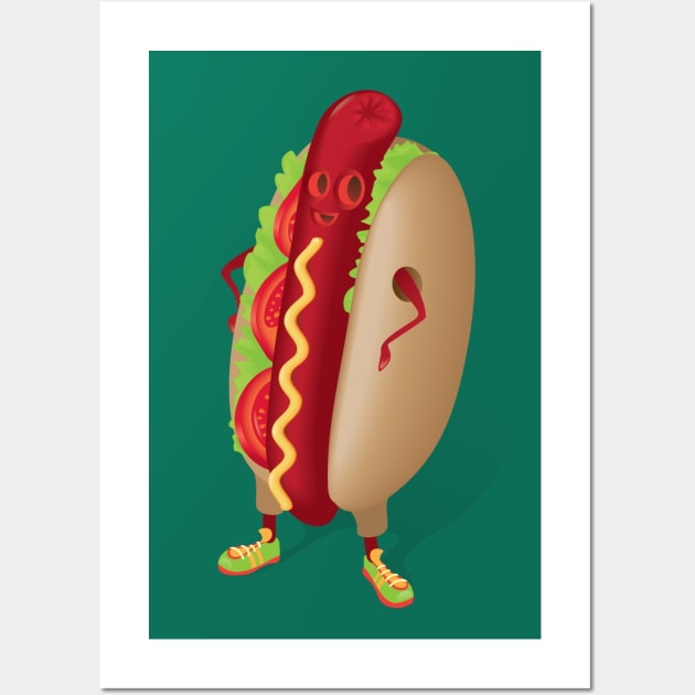 Happy Hotdog Wall Art by OlyaYang